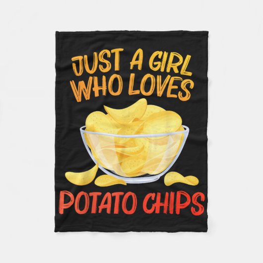 Funny Potato Chips Design for Women Girls Kinder B Fleecedecke (Vorderseite)