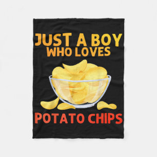 Funny Potato Chips Kunst für Männer Jungen Kinder  Fleecedecke