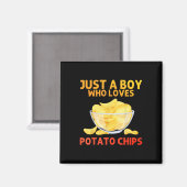 Funny Potato Chips Kunst für Männer Jungen Kinder  Magnet (Vorderseite/Rückseite)
