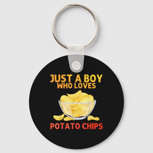 Funny Potato Chips Kunst für Männer Jungen Kinder Schlüsselanhänger (Vorderseite)