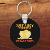 Funny Potato Chips Kunst für Männer Jungen Kinder Schlüsselanhänger (Vorderseite)
