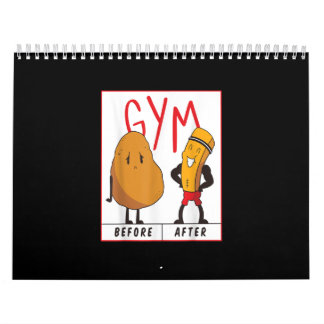 Funny Potato Gym Before After Workout Geschenk Fit Kalender