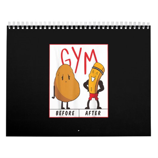 Funny Potato Gym Before After Workout Geschenk Fit Kalender (Titelbild)