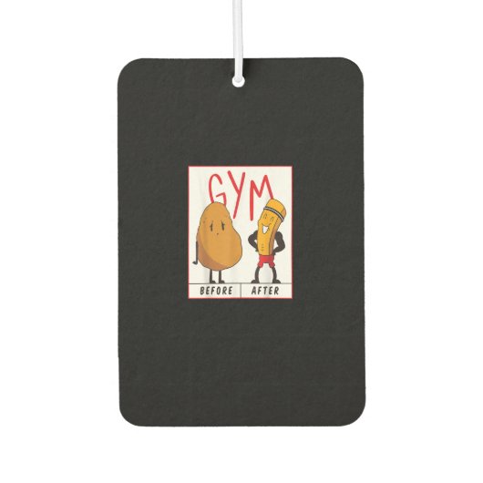 Funny Potato Gym vor dem Workout Geschenk Fitness Autolufterfrischer (Vorderseite)