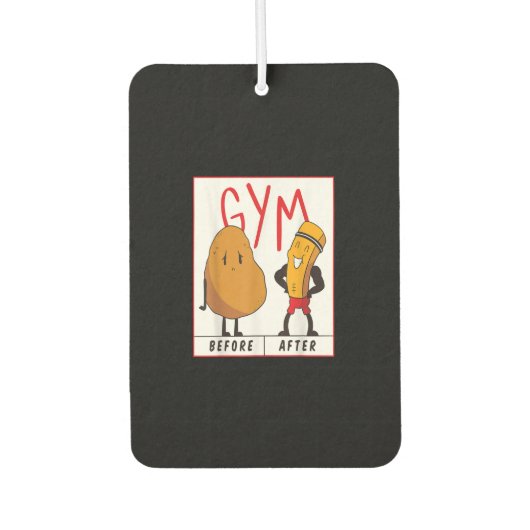 Funny Potato Gym vor dem Workout Geschenk Fitness Autolufterfrischer (Vorderseite)