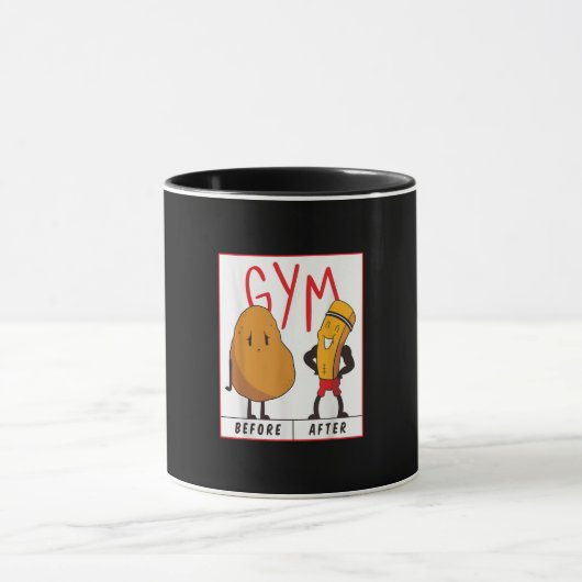 Funny Potato Gym vor dem Workout Geschenk Fitness Tasse (Zentrum)