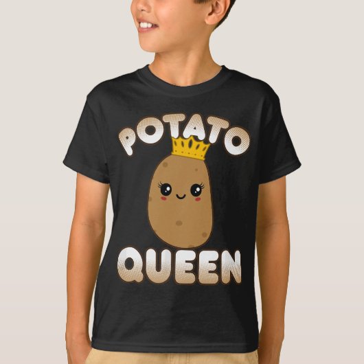 Funny Potato Niedlich Kawaii Style Lächeln Kartoff T-Shirt (Vorderseite)