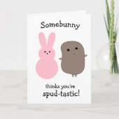 Funny Potato Pink Bunny Oster Karte (Vorderseite)