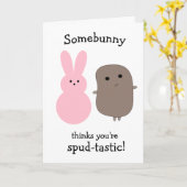 Funny Potato Pink Bunny Oster Karte (Gelbe Blume)