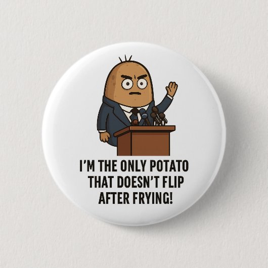 "Funny Potato Press Conference – Political Humor C Button (Vorderseite)