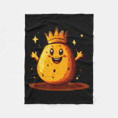 Funny Potato With Crown For Kingdom And Potatoes  Fleecedecke (Vorderseite)