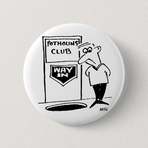 Funny Potholing Club Eintritt in den Cartoon Button