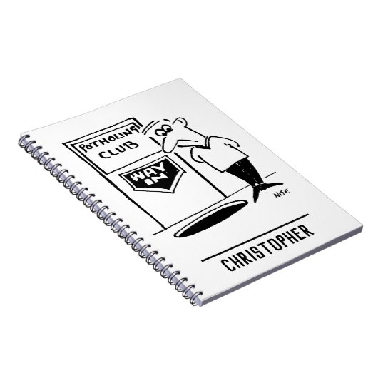 Funny Potholing Club Eintritt in den Cartoon Notizblock (Rechte Seite)