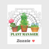 Funny Potted Blume Pflanze Manager Personalisiert Aufkleber (Blatt)