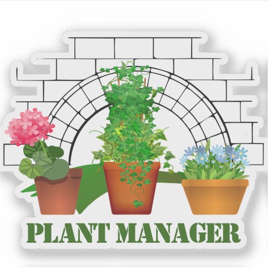 Funny Potted Blume Pflanze Manager Personalisiert Aufkleber (Vorderseite)