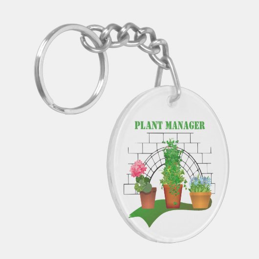 Funny Potted Blume Pflanze Manager Personalisiert Schlüsselanhänger (Vorderseite links)