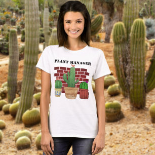 Funny Potted Cactus Art Pflanze Manager T-Shirt