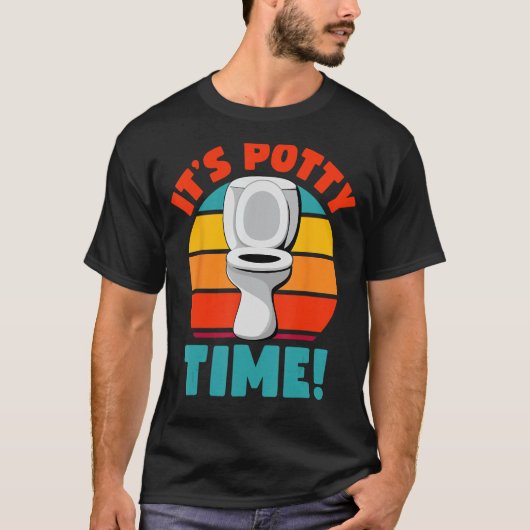 Funny Potty Training Es ist Potty Time Toilet Spaß T-Shirt (Vorderseite)