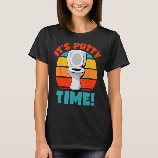 Funny Potty Training Es ist Potty Time Toilet Spaß T-Shirt (Vorderseite)