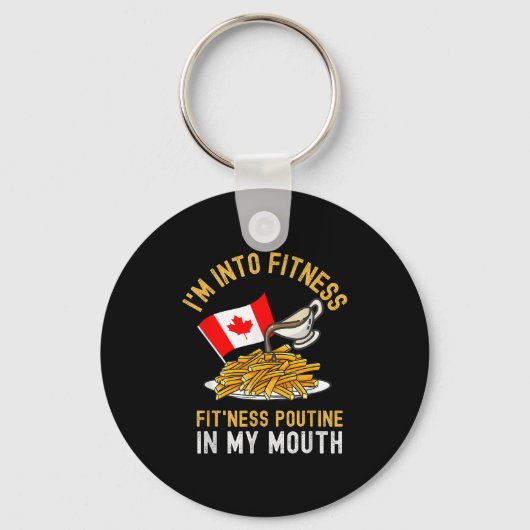 Funny Poutine Routine Im Fitness Canadien Schlüsselanhänger (Vorderseite)