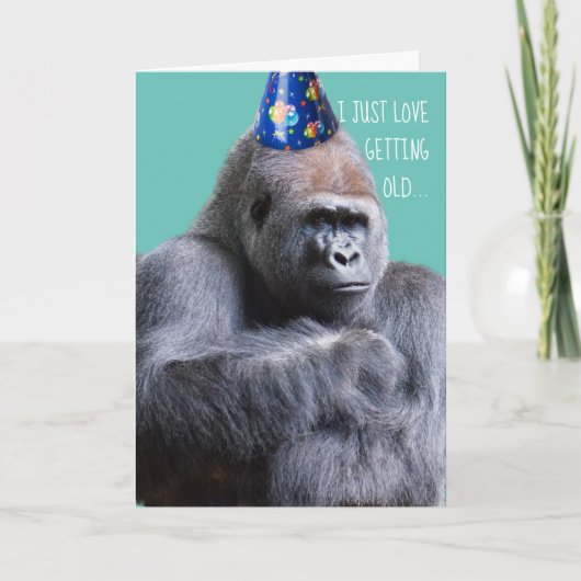 Funny Pouting Gorilla Lieben Altes Sarcasm Karte (Vorderseite)