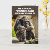 Funny Pouting Schimpanse, weil es ein Mensch ist,  Karte (Gelbe Blume)