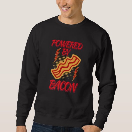 Funny Powered By Bacon Humor Shirt Bacon Lover Jok (Vorderseite)