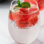 Funny "Powered by Botanicals" Peronalized Glass Weinglas Ohne Stiel<br><div class="desc">Getrieben von botanischem und Bad Decision Glas. Fügen Sie Ihrer Glasware-Sammlung eine Touch Spaß mit diesem charmanten Design hinzu! Mit der spielerischen Phrase "Powered by Botanicals and Bad Decision", umgeben von skurrilen botanischen Blätter, ist dieses Glas perfekt für Gin-Liebhaber oder für jeden, der eine lustige Drehung zu Cocktail-Stunden schätzt. Dieses...</div>