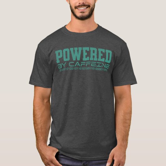 Funny powered by Coffeine Hacker Ethical Hacking T-Shirt (Vorderseite)