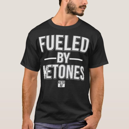 Funny Powered By Keytones Keto AF Keto Diet Premiu T-Shirt (Vorderseite)