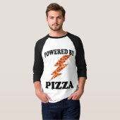 Funny Powered by Pizza Cool Pizza T-Shirt (Vorne ganz)