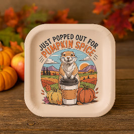 Funny Prairie Dog Fall Pumpkin Spice Humor Pappteller