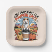 Funny Prairie Dog Fall Pumpkin Spice Humor Pappteller (Vorderseite)