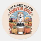 Funny Prairie Dog Fall Pumpkin Spice Party Runder Aufkleber (Vorderseite)