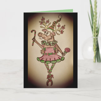 Funny Prancer Christmas Card Karte