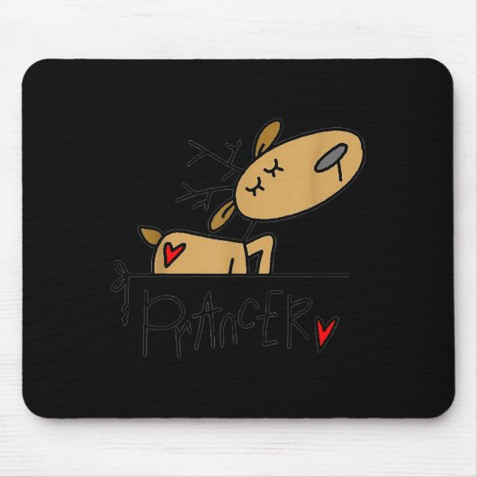 Funny Prancer Reindeer Christmas Holiday S Mousepad (Vorne)