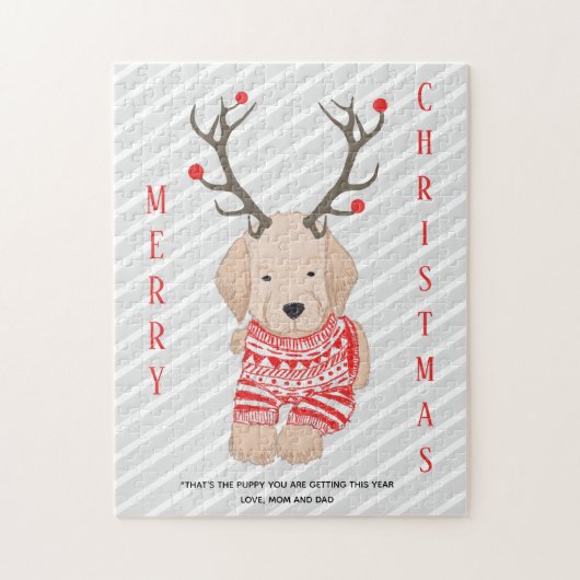 Funny Prank Weihnachten Golden Retriever Welpenges Puzzle (Vertikal)