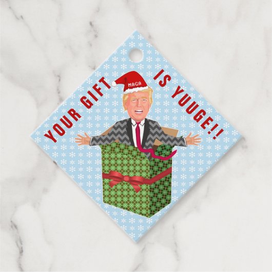 Funny Präsident Donald Trump Weihnachtsjuge Gesche Geschenkanhänger (Vorderseite)