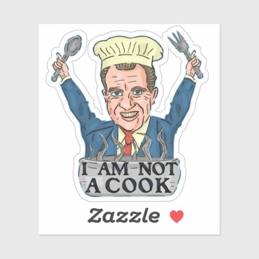 Funny Präsident Richard Nixon Ich bin kein Cook-Ko Aufkleber (Blatt)