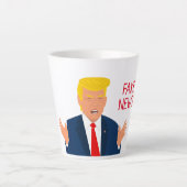 Funny Präsident Trump Cartoon latte Kaffee-Tasse Milchtasse (Vorderseite)