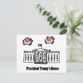 Funny Präsident Trump, wenn Schweine Fly Cartoon Postkarte (Stehend Vorderseite)