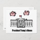 Funny Präsident Trump, wenn Schweine Fly Cartoon Postkarte (Vorne/Hinten)