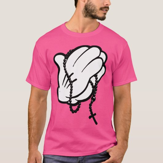 Funny Praying Hands T-Shirt (Vorderseite)