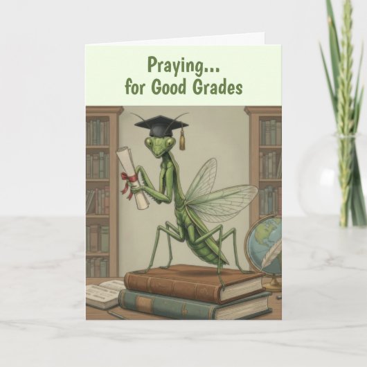 Funny Praying Pantis Graduation Card Karte (Vorderseite)