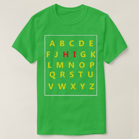 Funny Pre K Kindergarten Hi Alphabet Back To Schoo T-Shirt (Design vorne)