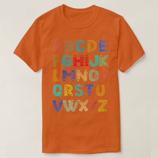 Funny Pre K Kindergarten Hi Alphabet Back To Schoo T-Shirt (Design vorne)