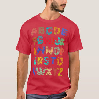 Funny Pre K Kindergarten Hi Alphabet Zurück zum Sc T-Shirt