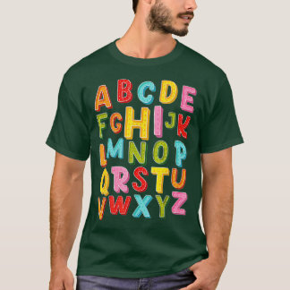 Funny Pre K Kindergarten Hi Alphabet Zurück zum Sc T-Shirt