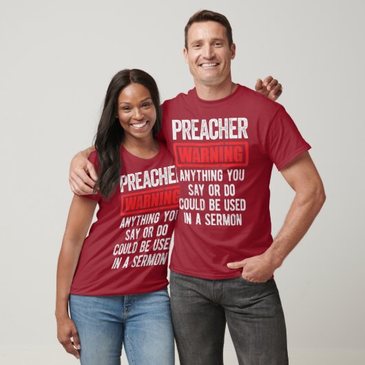 Funny Preacher Apparel Preacher Warnung T-Shirt (Unisex)