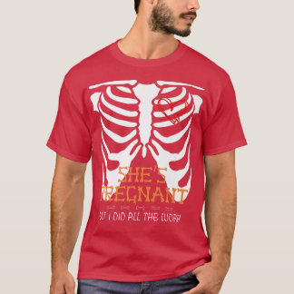 Funny Pregnancy Ankündigung 4 Vater Skeleton Hallo T-Shirt